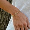 Delicate Gold Filled Boy Pendant Bracelet with Stretch Design - Stackable and Versatile
