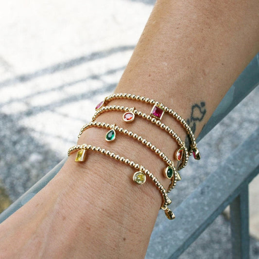 Silver Bracelet, Gemstone Bracelet, Beaded Bracelet,