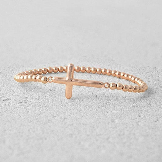 Gold Filled Cross Bracelet - Religious Boho Hippie Jewelry for Women - Tarnish Free
