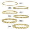14kt Gold Filled 5mm Beaded Stacking Bracelet - Womens Stretchy Layering Gold-Filled Bracelet Tarnish-Free and Waterproof