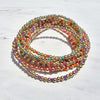 14kt Gold Filled and Colorful Beads Bracelet - Non Tarnish Alternating Design with 3mm Gold Filled Bracelet