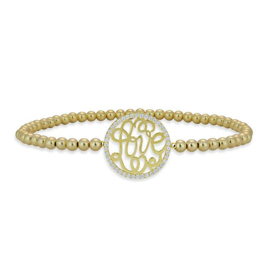 Script Cursive Bracelet, Love Bracelet, Cubic Zirconia Bracelet