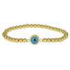 14kt Gold Filled Evil Eye Protection Bracelet - Stacking Luck Stretch by Isabella Celini