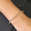 14K Gold Filled Beaded Bracelet for Women - Tarnish Free Waterproof 4mm - Handmade Stretch - Gold Filled Silver or Rose Gold Options