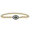 Gold Filled Evil Eye Bracelet with Cubic Zirconia - Enamel Protection Design