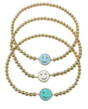 Gold Filled Emoji Smiley Face Stacking Bracelet - Enamel Colors Available