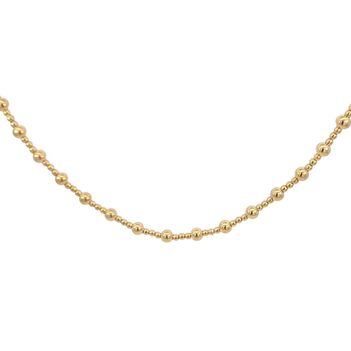 Dainty Gold Filled Beaded Necklace - 2mm and 4mm Alternating Pattern Layering Jewelry - Classy Bridesmaid Gift - Tarnish Free Jewelry