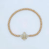 Fleur de Lis 14kt Gold Filled Bracelet - Boho Stacking Stretch Fit for Women