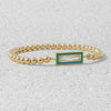 14kt Gold Filled CZ Pendant Bracelet - Beaded Stretch Stackable - Rectangular Design with Enamel