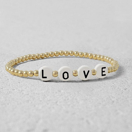 Letter Bracelet, Gold Stack Bracelet, Gold Filled Bracelet,