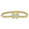 Stretch Butterfly Gold Beaded Bracelet - Non Tarnish Womens Jewelry