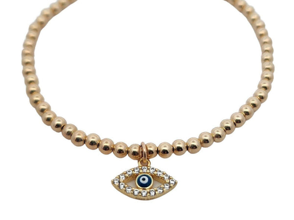 Dainty Gold Filled Evil Eye Bracelet - Protection and Style for Women