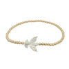Dainty 14kt Gold Filled Pigeon Mother of Pearl Stretch Bracelet - Tarnish Free Jewelry