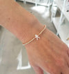 Delicate Gold Filled Boy Pendant Bracelet with Stretch Design - Stackable and Versatile
