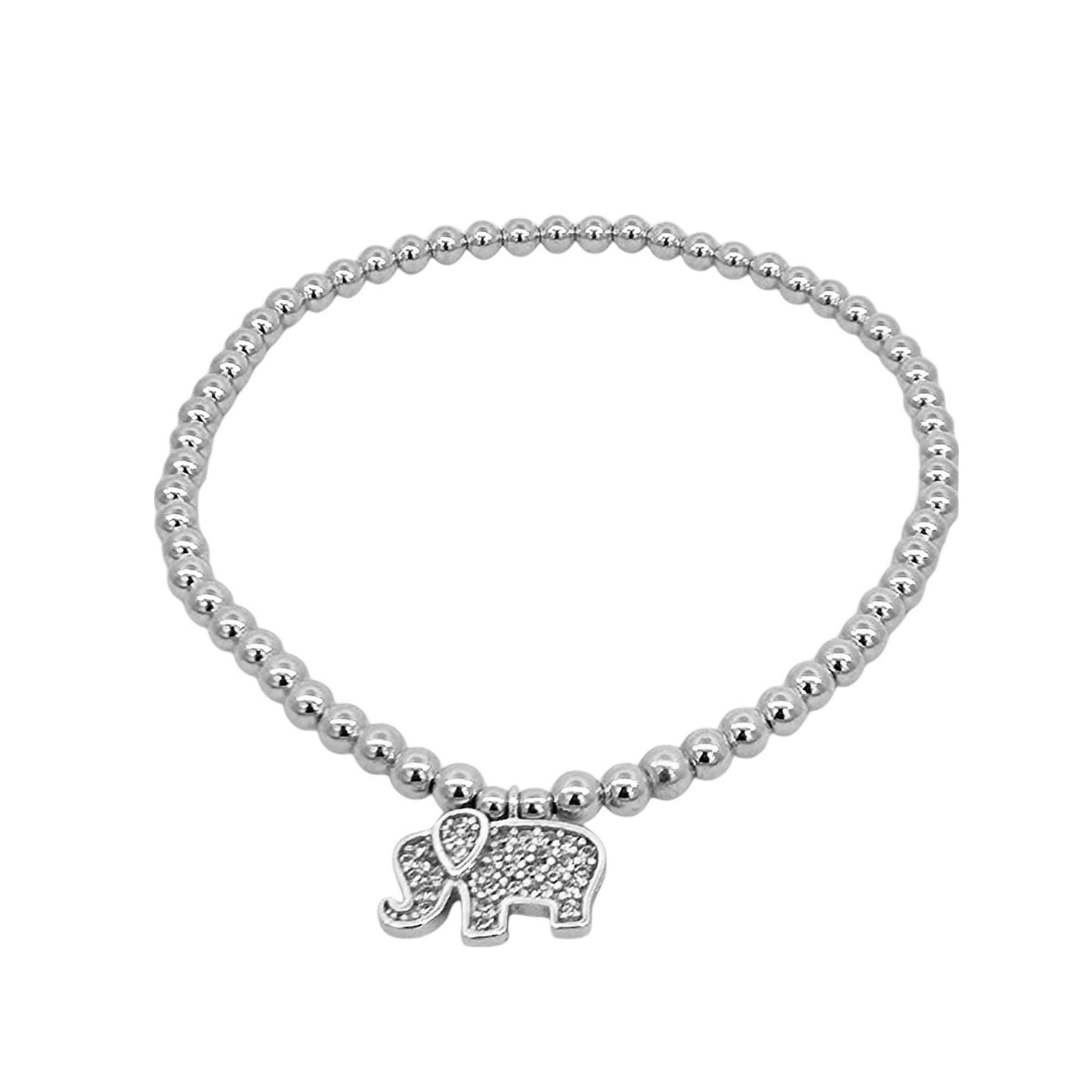 Adjustable Gold Filled Elephant Charm Bracelet - Stacking Stretch Gift for Women