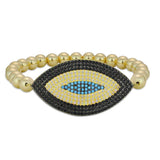 Gold Filled Evil Eye Bracelet with Turquoise Gemstone Beads - Spiritual Protection and Good Luck for Woman