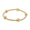 Gold Filled Stretch Bracelet with Cube Beads and 4mm Beads- Stackable and Stylish Tarnish Free Jewelry
