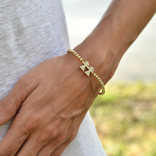 Sisters Bracelet, Gold Stack Bracelet, Beaded Bracelet,