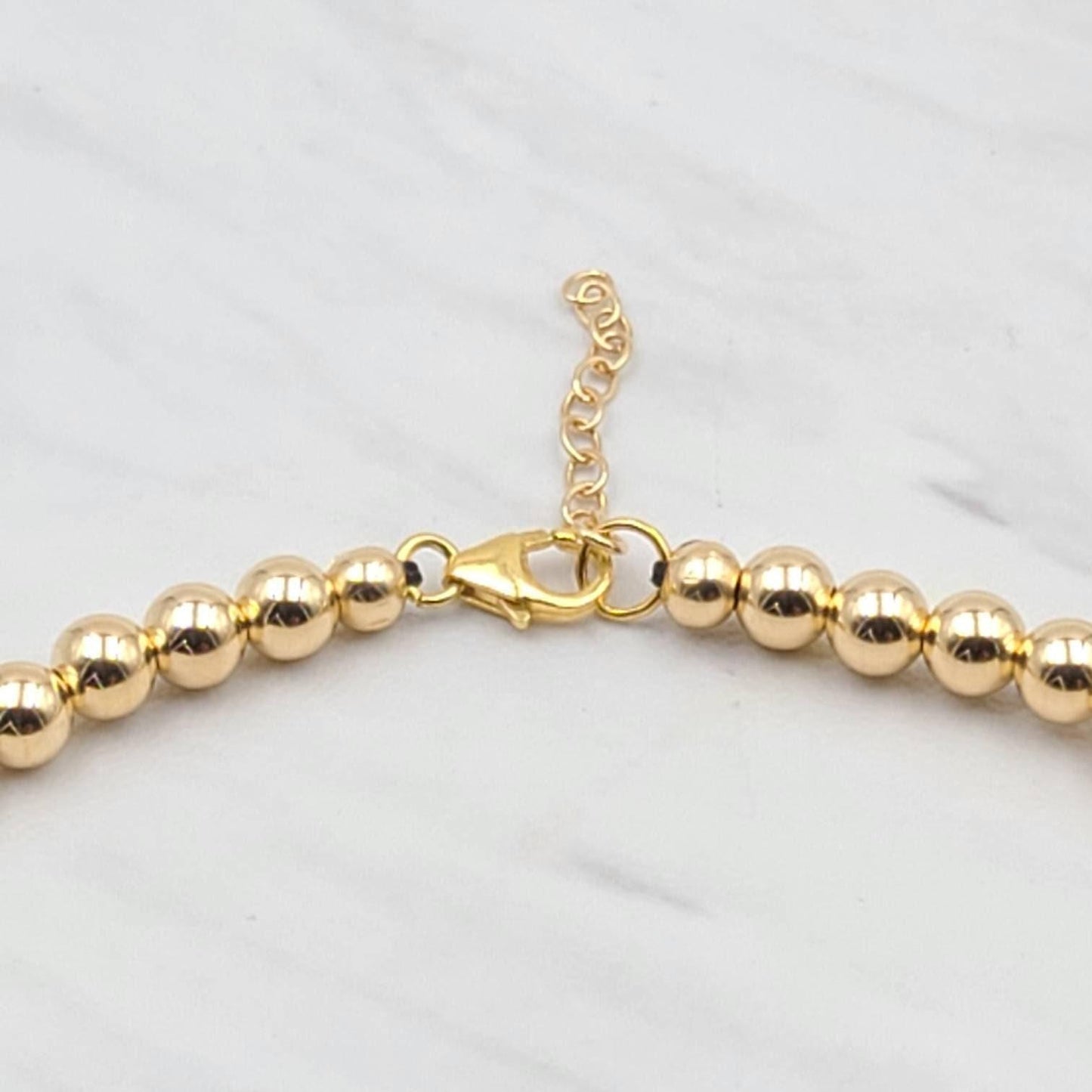 Dainty Gold Filled Layering Necklace 5mm Beaded Bohemian Bridesmaid Gift - Perfect for Women - Tarnish Free