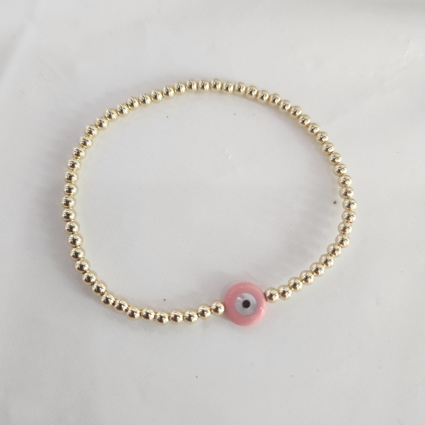 Isabella Celini Pink Evil Eye Bracelet - 14kt Gold Filled Protection for Good Luck and Spiritual Energy