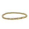 14kt Gold Filled Beaded Stretch Bracelet with Bamboo Bar Pendant - Stackable Bracelet for Woman - Tarnish Free Waterproof Jewelry