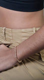 Gold Filled Beaded Anklet Bracelet - 3mm Round  5x3mm Oval Bead Boho Stretch Hippie Bracelet - Non Tarnish Jewelry