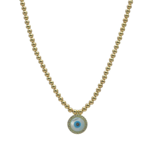 Evil Eye necklace, Dainty Bead Necklace, Isabella Necklace,