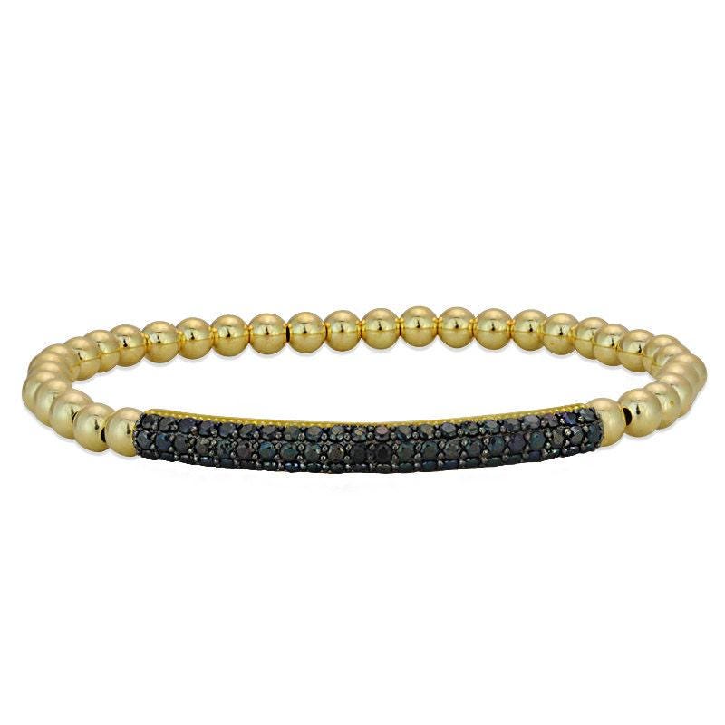 Gold Filled Cubic Zirconia Stacking Bracelet - Various Color Options Available - Pave Bar Design