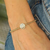 Gold Filled CZ Smiley Face Beaded Stacking Bracelet for Women - Stretch Stacking Bracelet