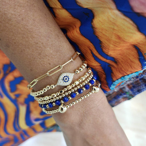 Faceted Gold Filled Stackable Bracelet - Waterproof and Tarnish Free Jewelry for Women