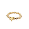 14kt Gold Filled Stacking Ring - Star Pendant Ring - Tarnish-Free Woman's Jewelry with 3mm Gold Filled Beads - Stretch for Perfect Fit