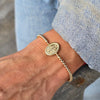 religious pendant bracelet, gold filled bracelet,14kt gold filled, beaded bracelet,Miraculous Medal Pendant
