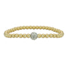 Cubic Zirconia Pave Ball Gold Filled Bracelet For Ladies Wear - Stretch Stacking Boho Chic Bracelet