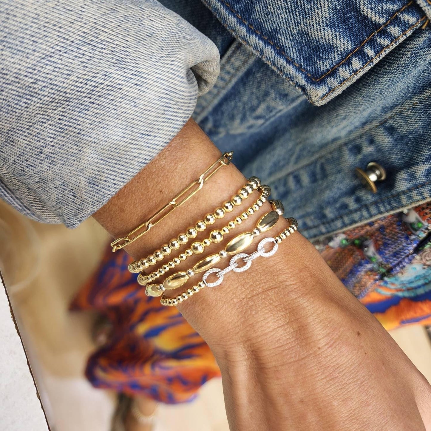 Non Tarnish Gold Filled Beaded Bracelet - Handmade by Isabella Celini with 3 mm and 10x4 mm Beads