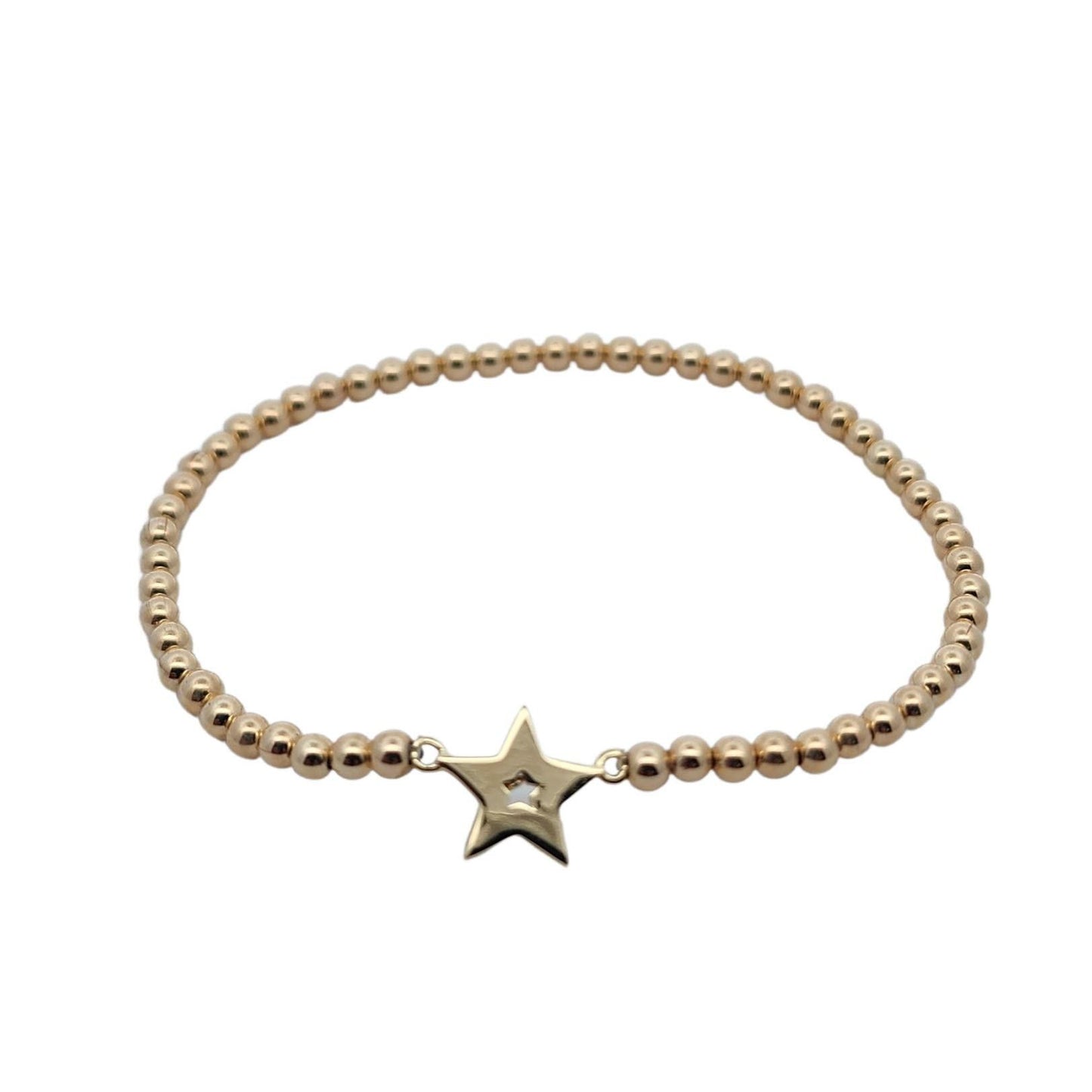 Gold Filled Minimalistic Star Bracelet for Women  Everyday Delicate Beaded Jewelry  Stretch Design  Perfect for Any Occasion