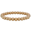 14kt Gold Filled 6mm Beaded Stacking Bracelet for Women - Stretch Fit Tarnish-Free  Waterproof