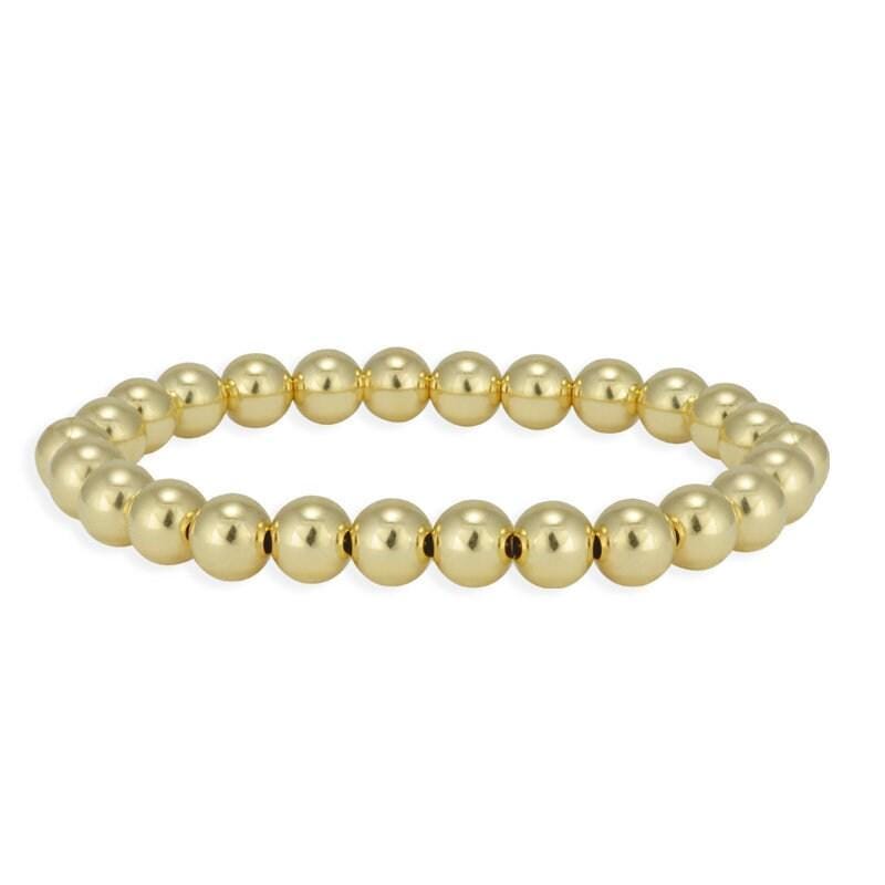 7 mm 14kt Gold Filled Beaded Bracelet – Delicate Women Layering Bracelet - Tarnish Free Jewelry