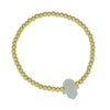Gold Filled Beaded Opal Hamsa Bracelet, Hand Bracelet, Isabella Celini, Gold Filled Beads, Stretch Stacking Bracelet, Protection Bracelet
