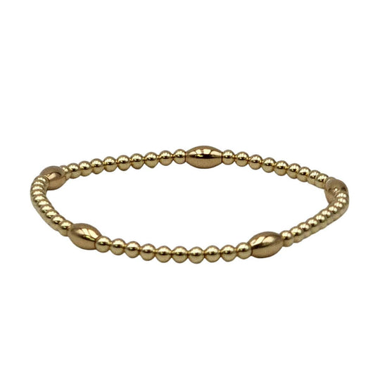 Gold Filled Stacking Bracelet with Oval Bead Station Design - Delicate Woman Bracelet by Isabella Celini