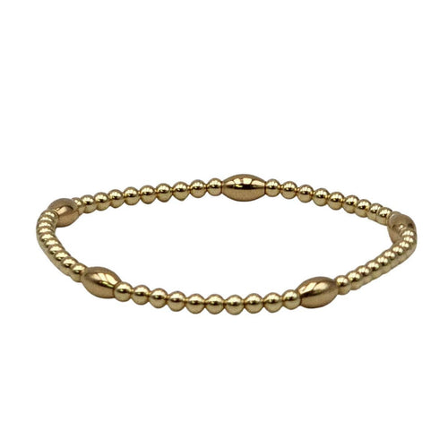 Gold Filled Stacking Bracelet with Oval Bead Station Design - Delicate Woman Bracelet by Isabella Celini