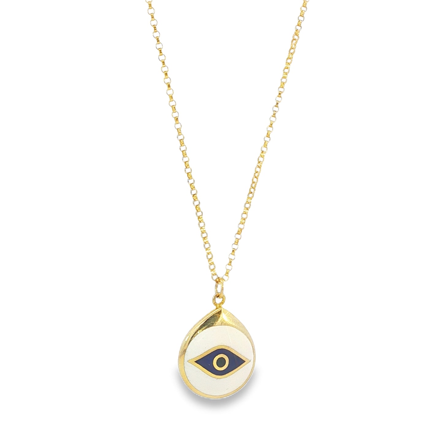 Evil Eye Enamel Pendant Necklace