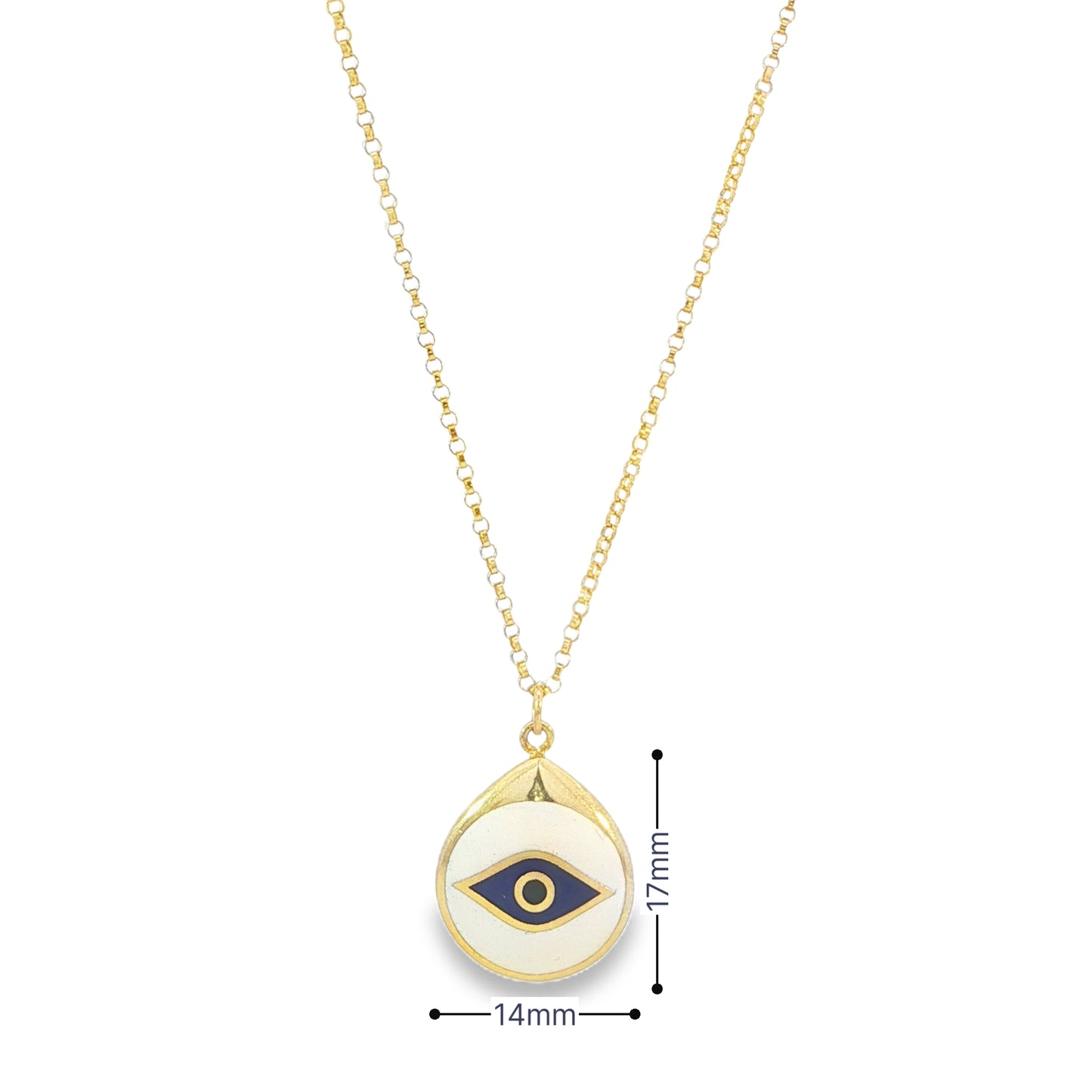 Evil Eye Enamel Pendant Necklace