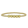 14kt Gold Filled Beaded Bracelet - 3mm and 7mm Sections - Delicate Boho Style for Women - Tarnish Free Waterproof