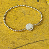 Gold Filled CZ Smiley Face Beaded Stacking Bracelet for Women - Stretch Stacking Bracelet