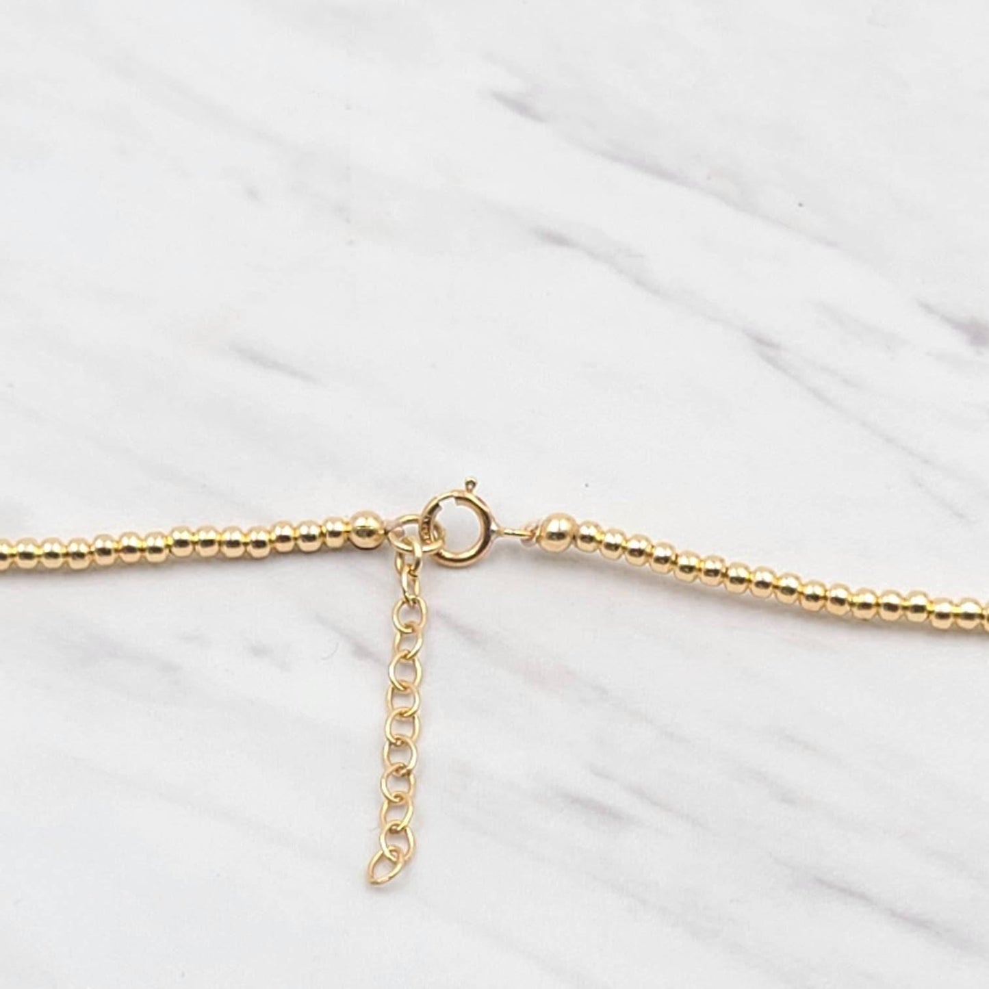 Dainty Gold Filled Beaded Necklace - 2mm and 4mm Alternating Pattern Layering Jewelry - Classy Bridesmaid Gift - Tarnish Free Jewelry