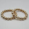 10mm 14kt Gold Filled Beaded Stretch Bracelet - Tarnish-Free  Waterproof Jewelry for Women