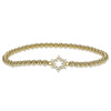 Delicate Gold Filled Beaded Star of David Stacking Bracelet - Small Wrist Bead Jewish Jewelry