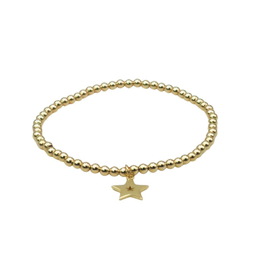 Gold Filled Star Charm Bracelet - Womens Stretch Charm Bracelet - Perfect Gift for Her