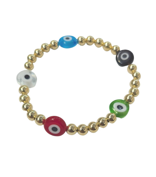 Protection Bracelet,Evil Eye Pendant,Boho Stretch Bracelet,