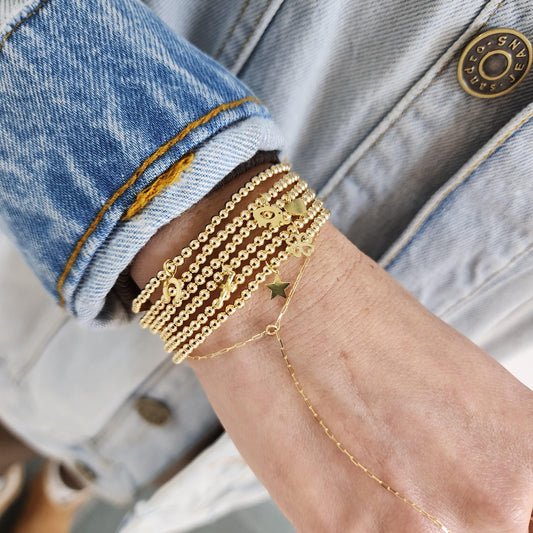 Silver Bracelet, Stacking Bracelet, Beaded Bracelet,